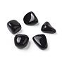 5Pcs Natural Black Obsidian Beads, Tumbled Stone, Vase Filler Gems, Dyed & Heated, No Hole/Undrilled, Nuggets