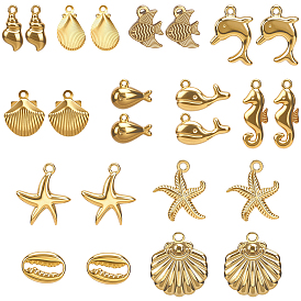 24 шт. 12 стили океанская тема 304 подвески из нержавеющей стали, разнообразные