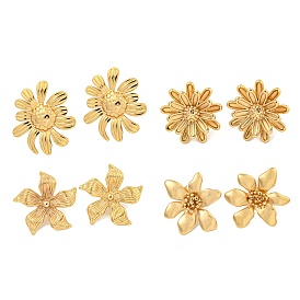 304 Stainless Steel Ear Studs, Flower