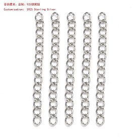 925 rallonge de chaîne en argent sterling, extension de chaîne torsadée, pour bijoux de cheville, soudure