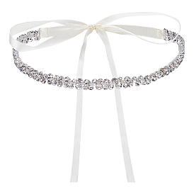1Свадебный пояс из полиэстера и сплава со стразами для украшения банкетного платья