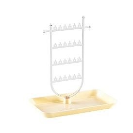 4-Tier Acrylic Jewelry Storage Racks with Tray, for Necklaces, Bracelets, Earrings