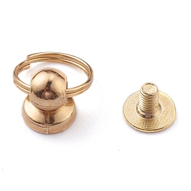 Alloy Pull Ring Rivets Screw Back Studs, with Split Rings, for Phone Case DIY, DIY Leather Craft Parts