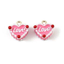 Подвески из эмали и сплава, сердце со словом любовь прелести, долговечный, стойки покрытие