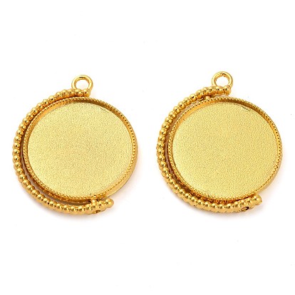 Цинк настройками подвески сплава кабошон, поворотные подвесные безели, плоско-круглые