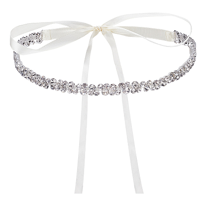 1Свадебный пояс из полиэстера и сплава со стразами для украшения банкетного платья