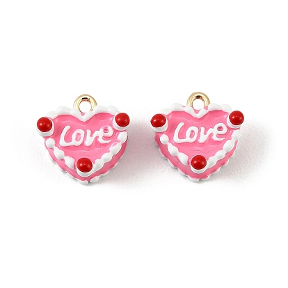 Подвески из эмали и сплава, сердце со словом любовь прелести, долговечный, стойки покрытие
