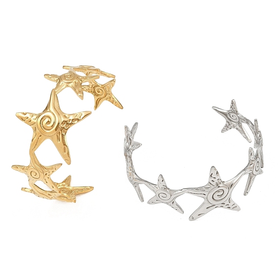 304 женские браслеты-манжеты из нержавеющей стали, морская звезда