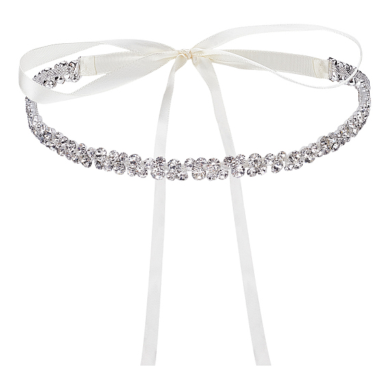 1Свадебный пояс из полиэстера и сплава со стразами для украшения банкетного платья