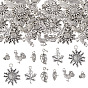60Pcs 6 Style Tibetan Style Alloy Pendants, Pumpkin & Corn & Rooster & Maple Leaf & Flower