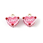 Подвески из эмали и сплава, сердце со словом любовь прелести, долговечный, стойки покрытие