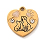 304 подвески из нержавеющей стали, подвески в виде сердца и собаки, с эмалью и горный хрусталь, блеск порошок