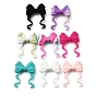 Silicone Beads, Focal Beads, Bowknot, with Glitter Powder