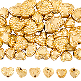 60шт 3 стили бусины из сплава, сердце