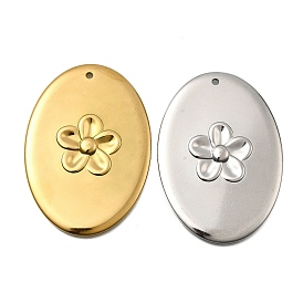 304 подвески из нержавеющей стали, овальные с цветком