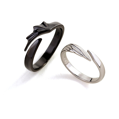 Metal Wing Open Cuff Ring for Men Women