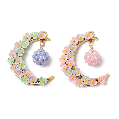 2Подвески из стеклянного бисера, бисером смолы и нахождения сплава, луна