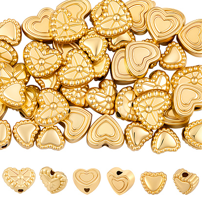 60шт 3 стили бусины из сплава, сердце
