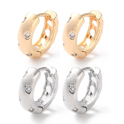 Серьги-кольца из латуни с прозрачным кубическим цирконием, долговечный