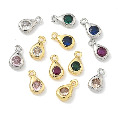 Латунные микро проложить кубического циркония прелести, слезинки, без кадмия и без свинца, долговечный, стойки покрытие