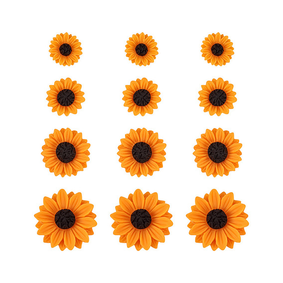 100 шт 4 стиль кабошоны из смолы, подсолнечник