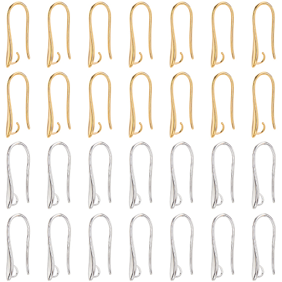 60 шт 2 цвета латунные крючки для серег для дизайна серег, провод уха, без свинца и без кадмия