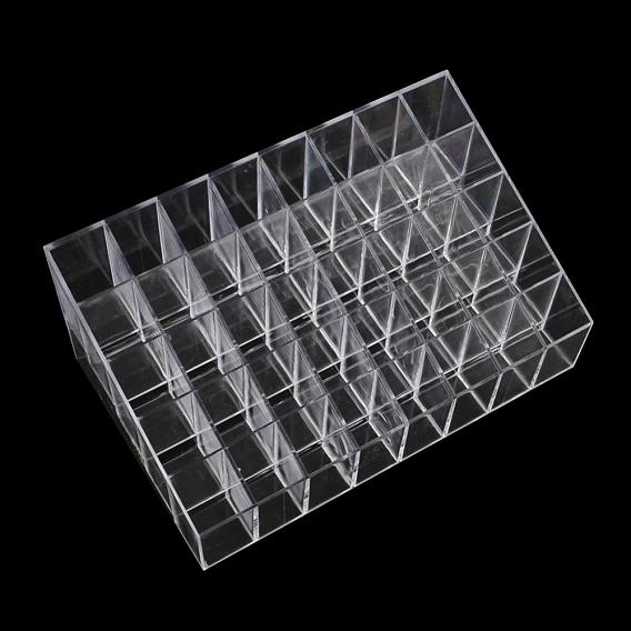 Rectangle 40 Compartments Plastic Bead Storage Containers, No Covers, 11.7x18.9x8.1cm