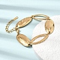 304 Stainless Steel Hollow Oval Link Chain Bracelets, Ion Plating(IP)