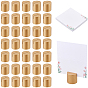 40Pcs Wood Name Card Holder, Column, with 40Pcs Paper Table Place Cards