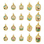 20 шт 10 стили подвески из сплава эмали, с целью перехода в кольце, золотые