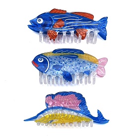 Пластиковые заколки-крабики из ПВХ для женщин и девочек, рыба