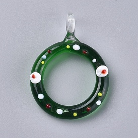 Christmas Handmade Lampwork Big Pendants, Christmas Garland