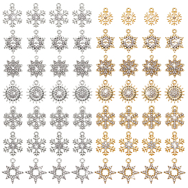 56шт 14 подвески со стразами в стиле сплава, пластиковая имитация жемчуга, снежинка/солнце