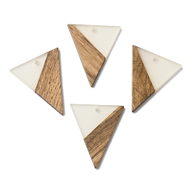 Luminous Glow in the Dark Wood & Resin Pendant, Triangle Charms