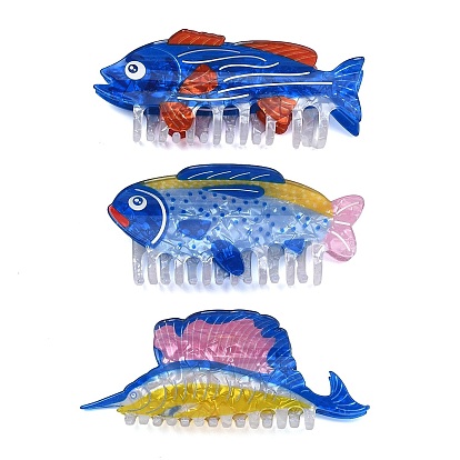 Пластиковые заколки-крабики из ПВХ для женщин и девочек, рыба