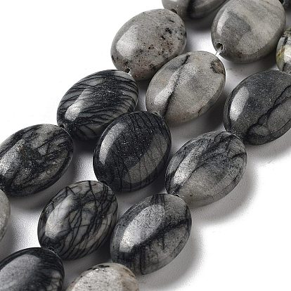 Природные netstone бисер нитей, Плоско-овальные