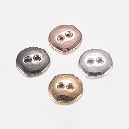 2-Hole Alloy Buttons, Long-Lasting Plated