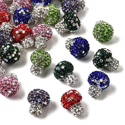 Ручной полимерной глины шариков Rhinestone, бусины в виде грибных диско-шаров