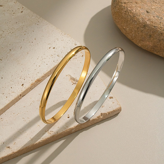 Минималистичные 304 простые браслеты из нержавеющей стали для женщин