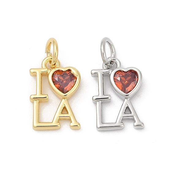 Латунь прокладывает кубические циркониевые прелести, слово я люблю ла, долговечный, без свинца и без кадмия, стойки покрытие, с целью перехода в кольце