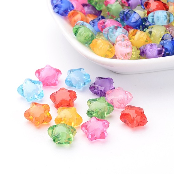 Прозрачные акриловые бусины, бусина в бусине, звезда