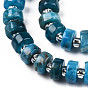 Natural Apatite Beads Strands, with Seed Beads, Heishi Beads, Flat Round/Disc