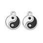Alloy Rhinestone Pendants, Yin-yang Charms, with Epoxy Resin, Rack Plating, Cadmium Free & Nickel Free & Lead Free