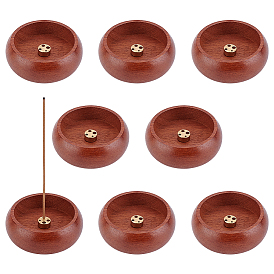 Wood Incense Burner, Flat Round, Home Office Teahouse Zen Buddhist Supplies
