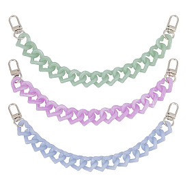 6 шт. 3 цвета, имитация драгоценного камня, акриловое сердце, ремешок для ботинок, цепочки, с поворотными застежками сплава