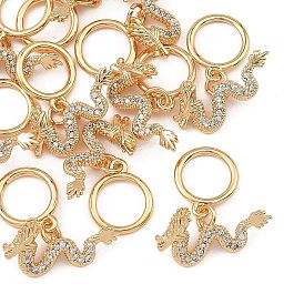 Shegrace Dragon Messing-Mikropavé-Knebelverschlüsse aus klarem Zirkonia, Bleifrei und Cadmiumfrei und Nickel frei