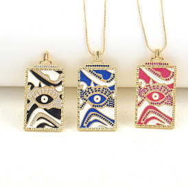 Luxury Tarot Card Devil Eye Colorful Oil Necklace by Xihuan - Fashionable and Elegant Jewelry