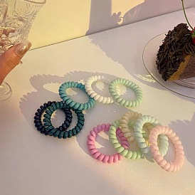 Corbata para el cabello con línea telefónica colorida, banda elástica para el cabello color caramelo de verano