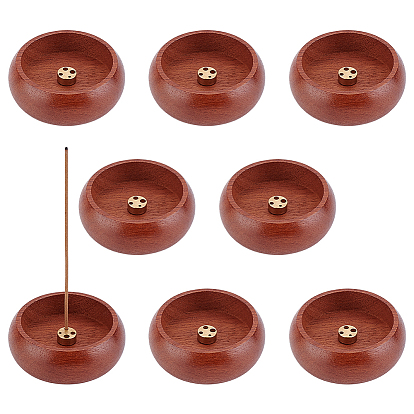 Wood Incense Burner, Flat Round, Home Office Teahouse Zen Buddhist Supplies
