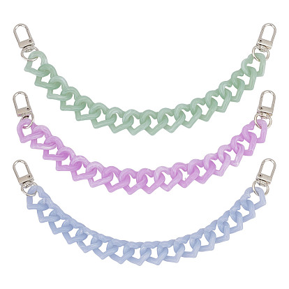 6 шт. 3 цвета, имитация драгоценного камня, акриловое сердце, ремешок для ботинок, цепочки, с поворотными застежками сплава